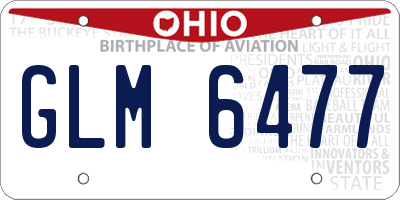 OH license plate GLM6477