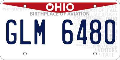 OH license plate GLM6480