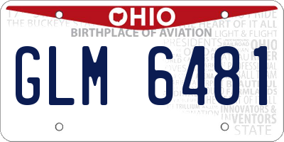 OH license plate GLM6481