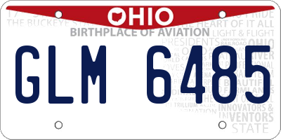 OH license plate GLM6485