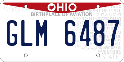 OH license plate GLM6487