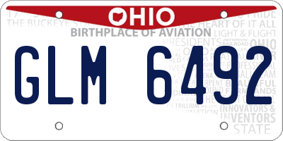 OH license plate GLM6492