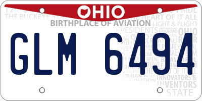OH license plate GLM6494