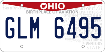 OH license plate GLM6495