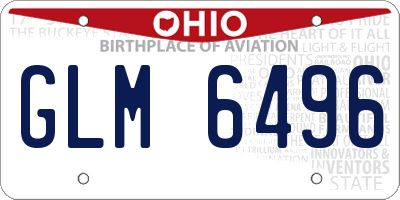 OH license plate GLM6496