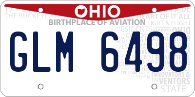 OH license plate GLM6498