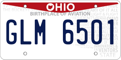 OH license plate GLM6501