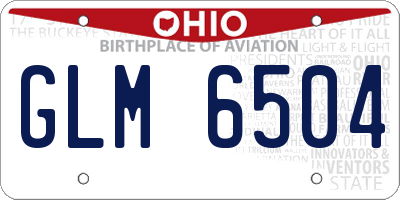 OH license plate GLM6504