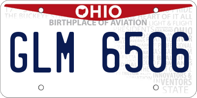OH license plate GLM6506