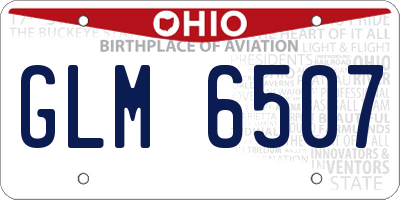 OH license plate GLM6507
