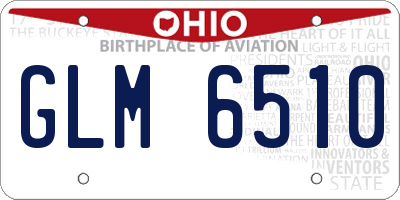 OH license plate GLM6510