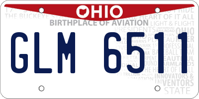 OH license plate GLM6511