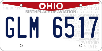 OH license plate GLM6517