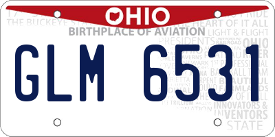 OH license plate GLM6531