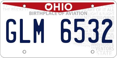 OH license plate GLM6532