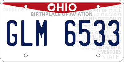 OH license plate GLM6533