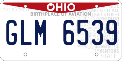 OH license plate GLM6539