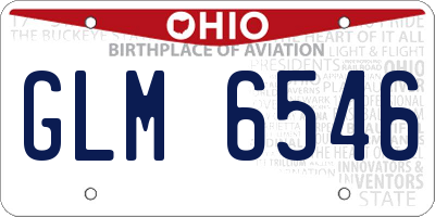 OH license plate GLM6546