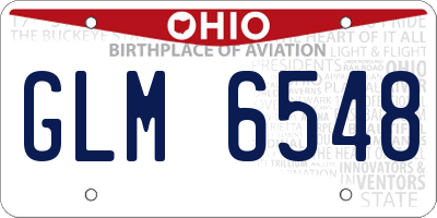 OH license plate GLM6548