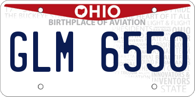 OH license plate GLM6550