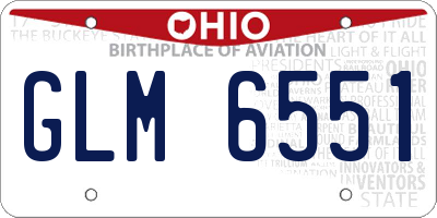 OH license plate GLM6551