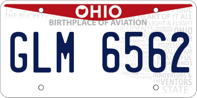 OH license plate GLM6562
