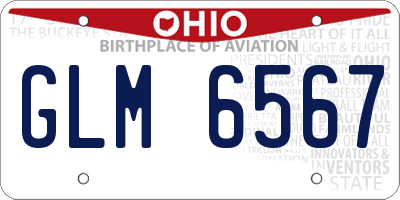 OH license plate GLM6567