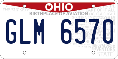 OH license plate GLM6570