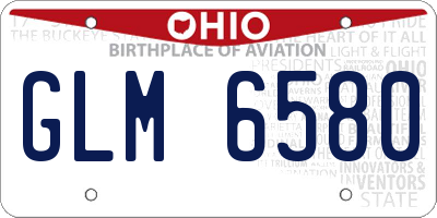 OH license plate GLM6580