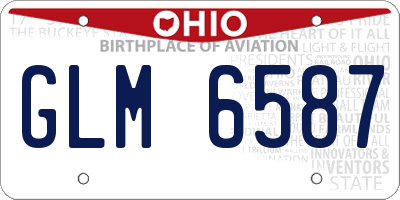 OH license plate GLM6587