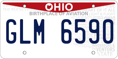 OH license plate GLM6590