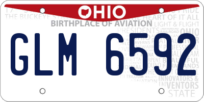 OH license plate GLM6592