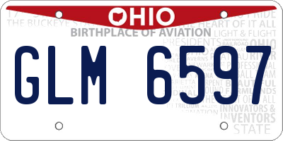 OH license plate GLM6597