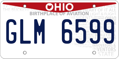 OH license plate GLM6599