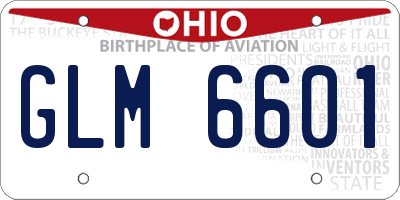OH license plate GLM6601