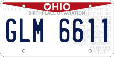 OH license plate GLM6611