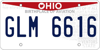 OH license plate GLM6616