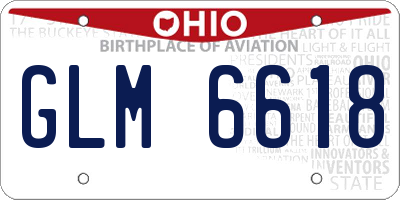 OH license plate GLM6618