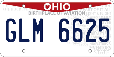 OH license plate GLM6625