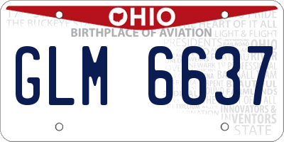 OH license plate GLM6637
