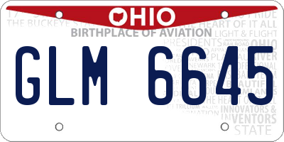 OH license plate GLM6645