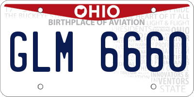 OH license plate GLM6660