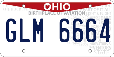 OH license plate GLM6664