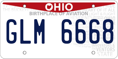 OH license plate GLM6668