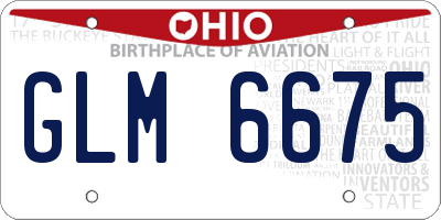 OH license plate GLM6675