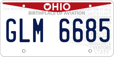 OH license plate GLM6685