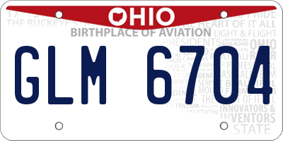 OH license plate GLM6704