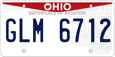 OH license plate GLM6712