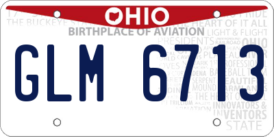 OH license plate GLM6713