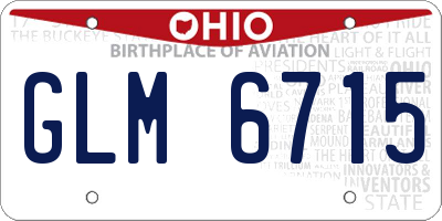 OH license plate GLM6715